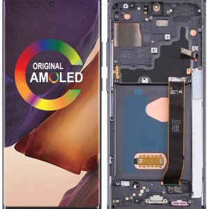 LCD Super AMOLED pleine taille 6.8 pour Samsung Galaxy Note 20 ULtra 5G + verre arrière Noir fantôme