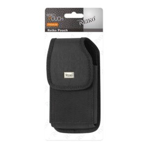 Pochette verticale robuste Reiko avec clip ceinture en métal noir